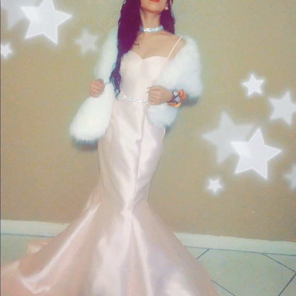 pink silk prom dress